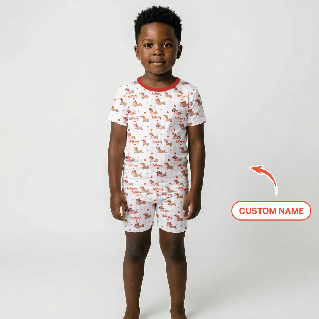 Zweiteiliges Pyjama-Set mit kurzen Ärmeln und Shorts im Sommer-Design