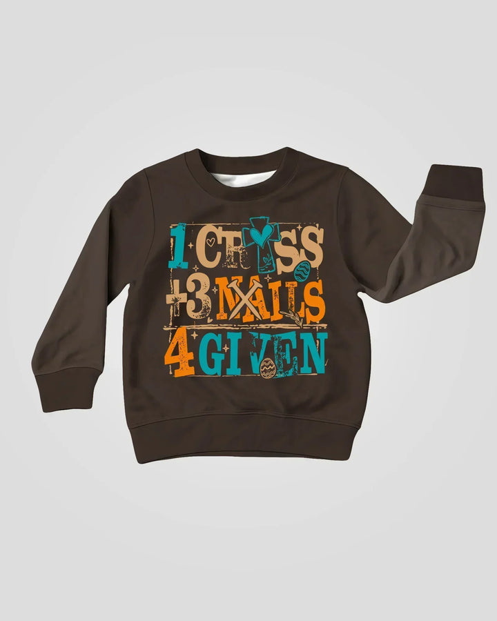1 Cross 3 Nägel 4 Gegeben Bambus Rundhals-Sweatshirt