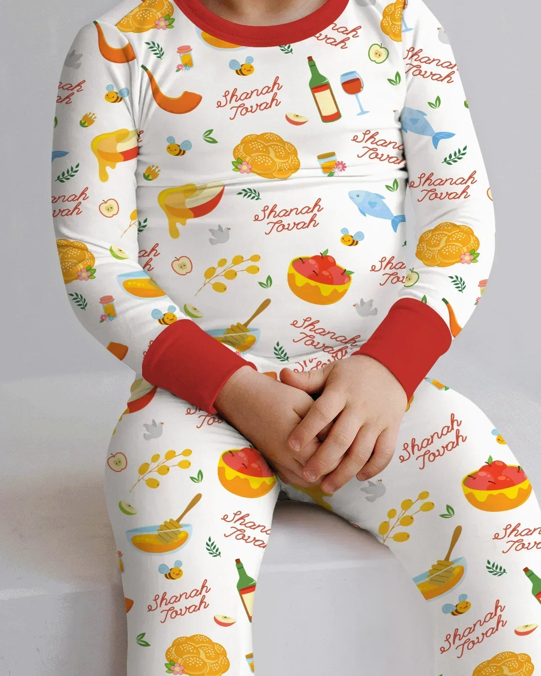 Zweiteiliges Langarm-Pyjama-Set mit Sommerfrüchten