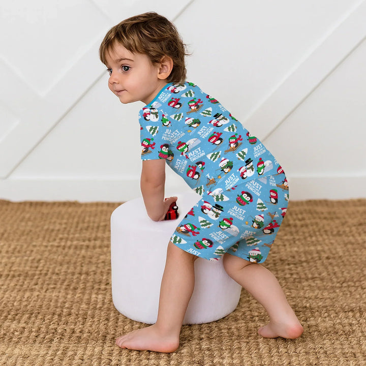 Template Zweiteiliges Pyjama-Set mit kurzen Ärmeln und Shorts