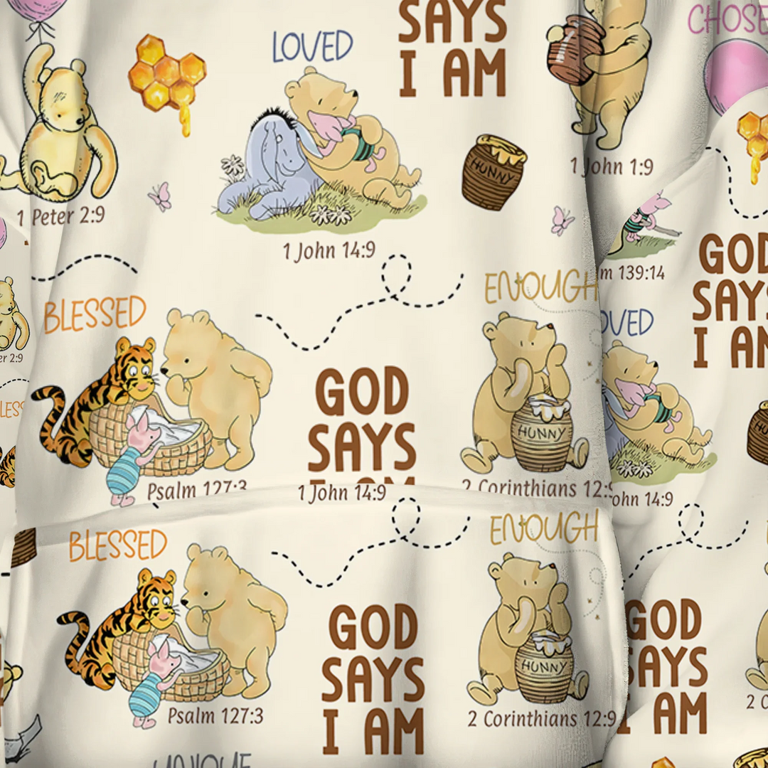 God Says I Am Little Blessings Bamboo Blanket Hoodie