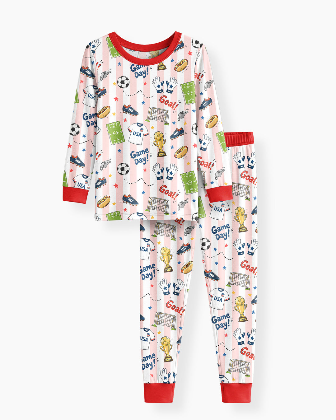 Zweiteiliges Langarm-Pyjama-Set mit Sommerfrüchten