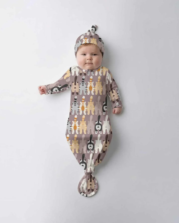 Kleid mit einfarbigem Knoten