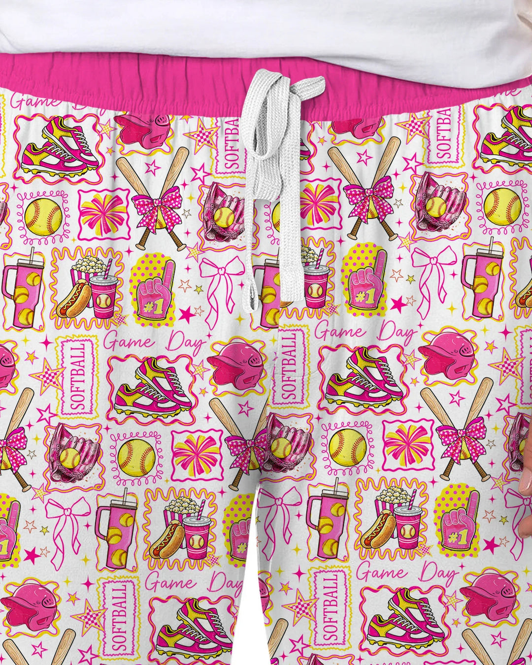Pink Softball Game Day Bamboo Men's Pajama Set