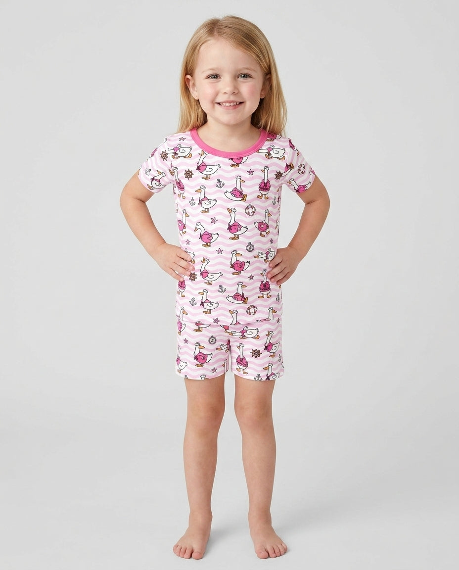 Schlafanzug-Set zweiteilig, kurze Ärmel, kurze Hose, Bambus