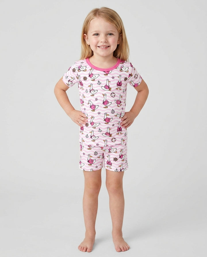 Schlafanzug-Set zweiteilig, kurze Ärmel, kurze Hose, Bambus
