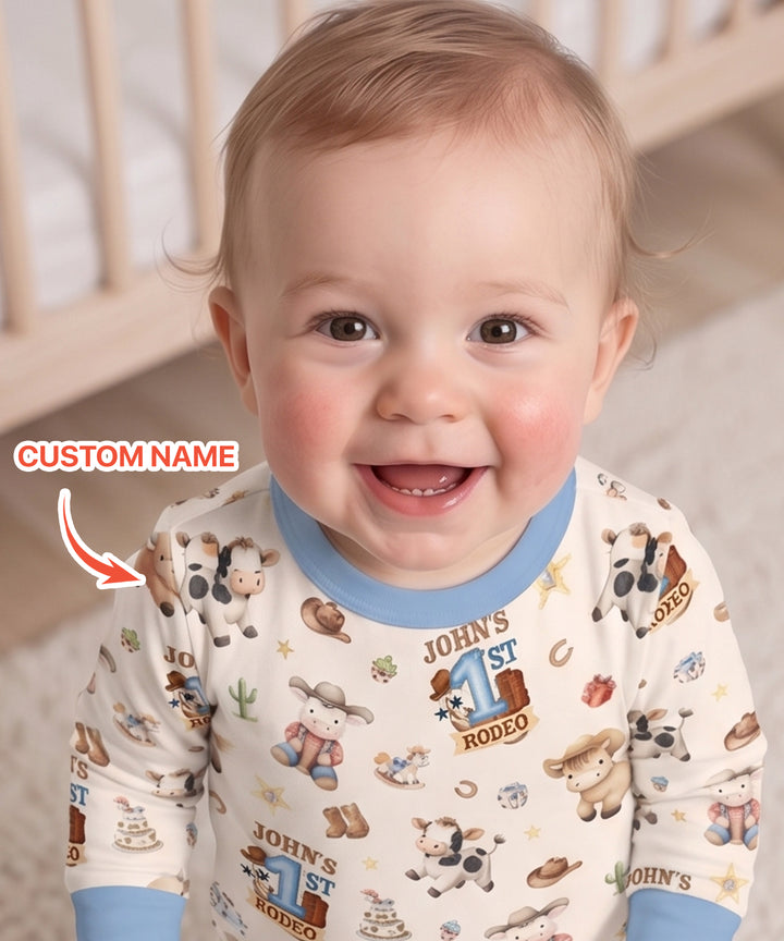 Zweiteiliges Langarm-Pyjama-Set mit Sommerfrüchten