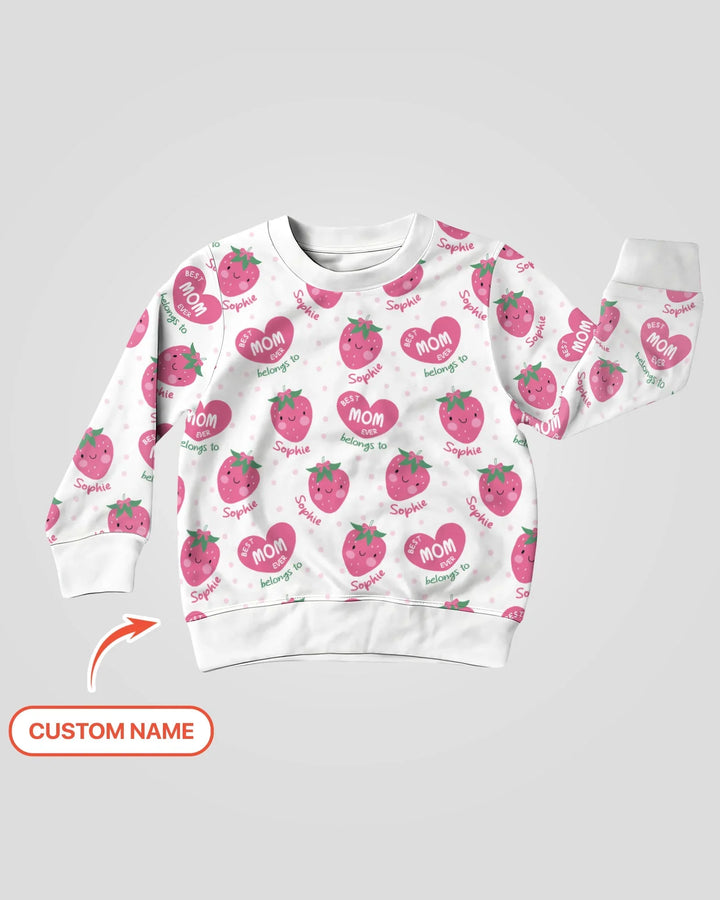 Personalisiertes Best Mom Ever gehört zu (Name) Bambus Crewneck Sweatshirt