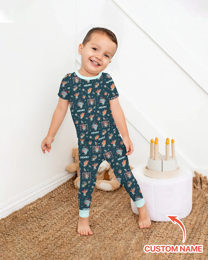 Zweiteiliges, kurzärmliges Pyjama-Set mit Marienkäfern