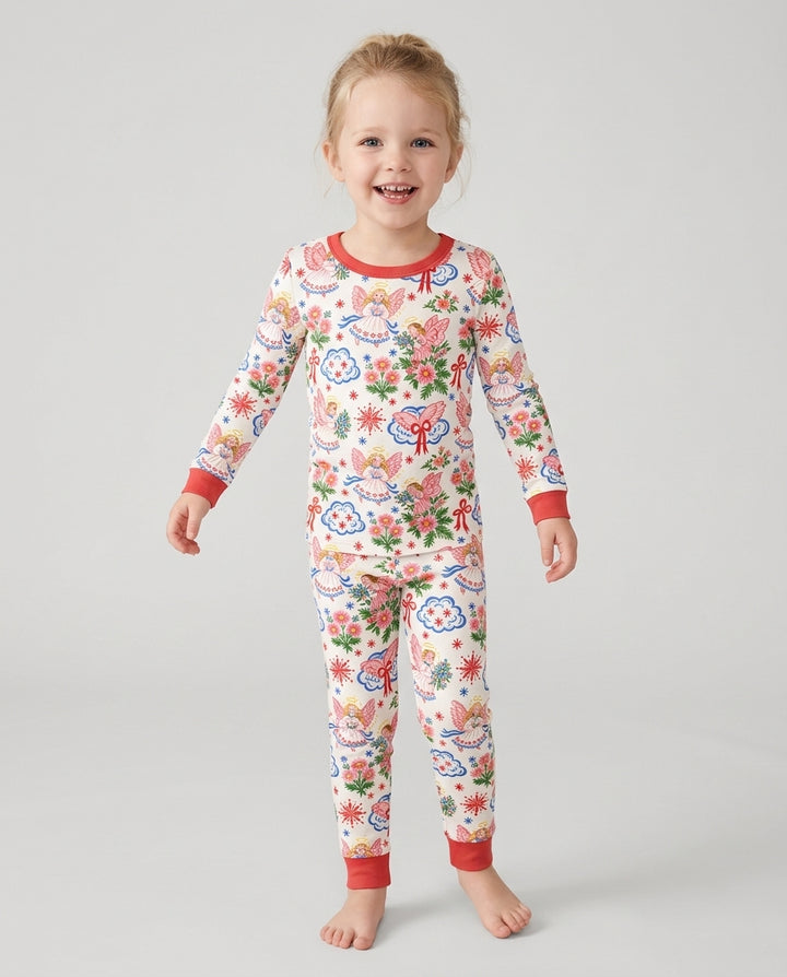 Angel Christmas Bamboo Two Piece Long Sleeve Pajama Set