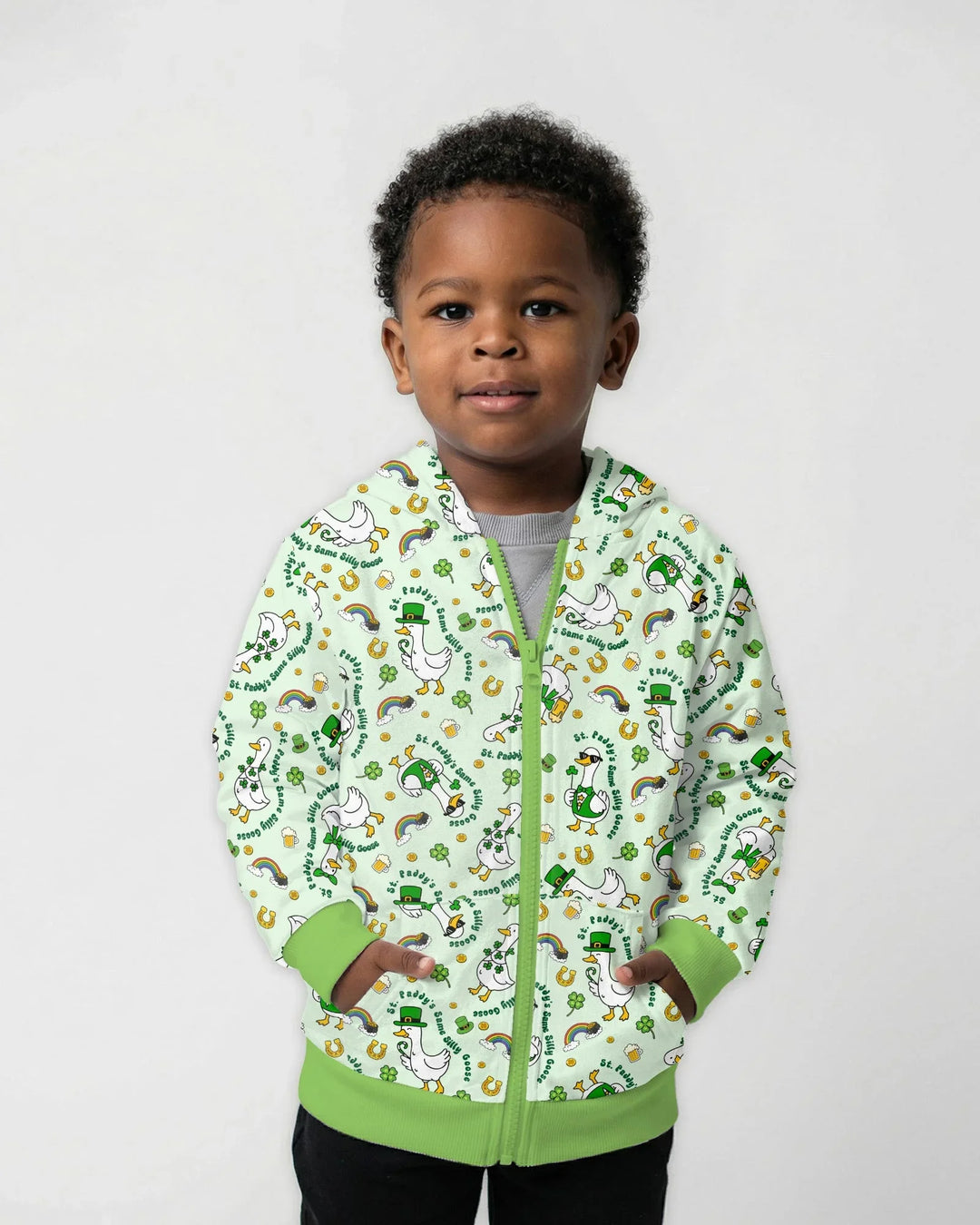 St. Patrick's Day Silly Goose Bamboo Zip Hoodie