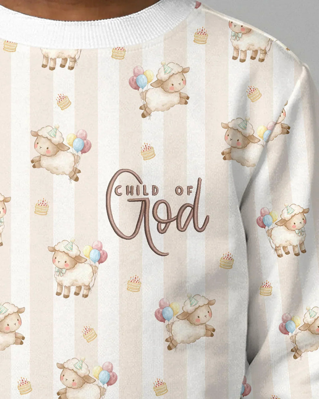 Besticktes Baby-Bambus-Rundhals-Sweatshirt „Kind Gottes“