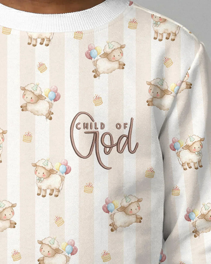 Besticktes Baby-Bambus-Rundhals-Sweatshirt „Kind Gottes“