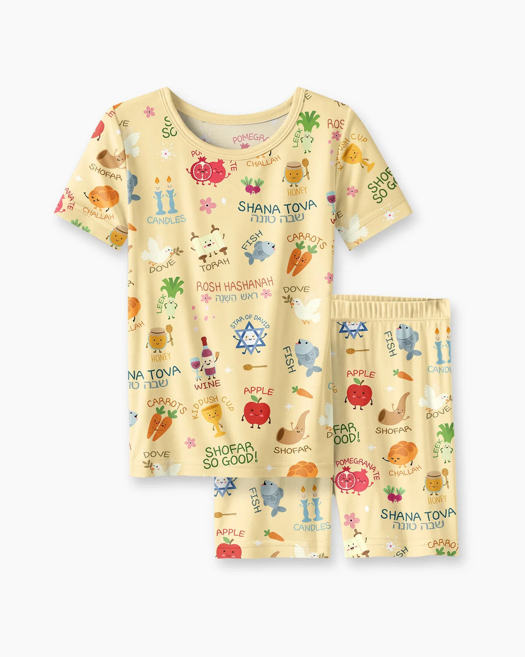 Schlafanzug-Set zweiteilig, kurze Ärmel, kurze Hose, Bambus