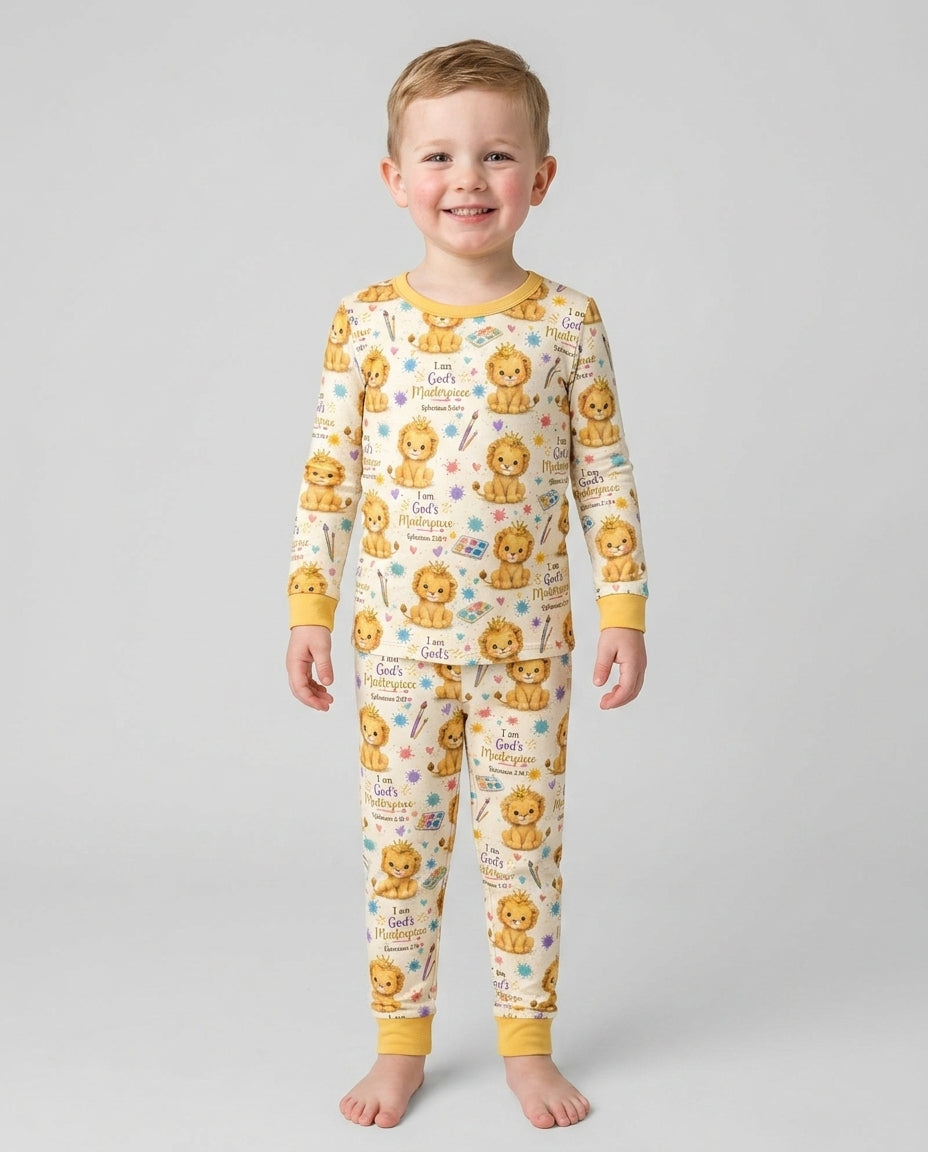 Zweiteiliges Langarm-Pyjama-Set mit Sommerfrüchten