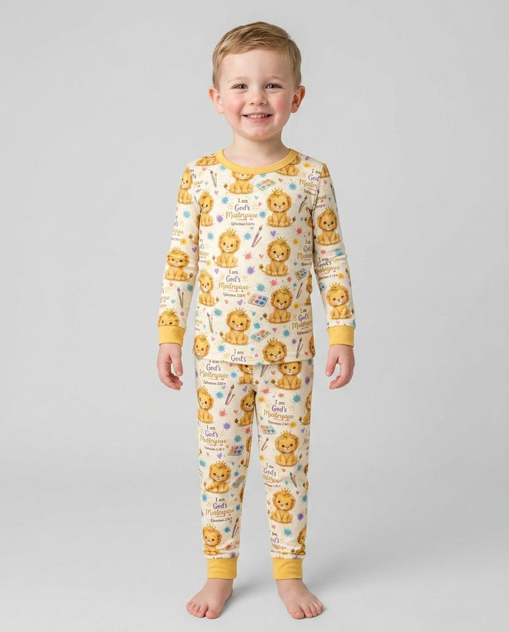 Zweiteiliges Langarm-Pyjama-Set mit Sommerfrüchten