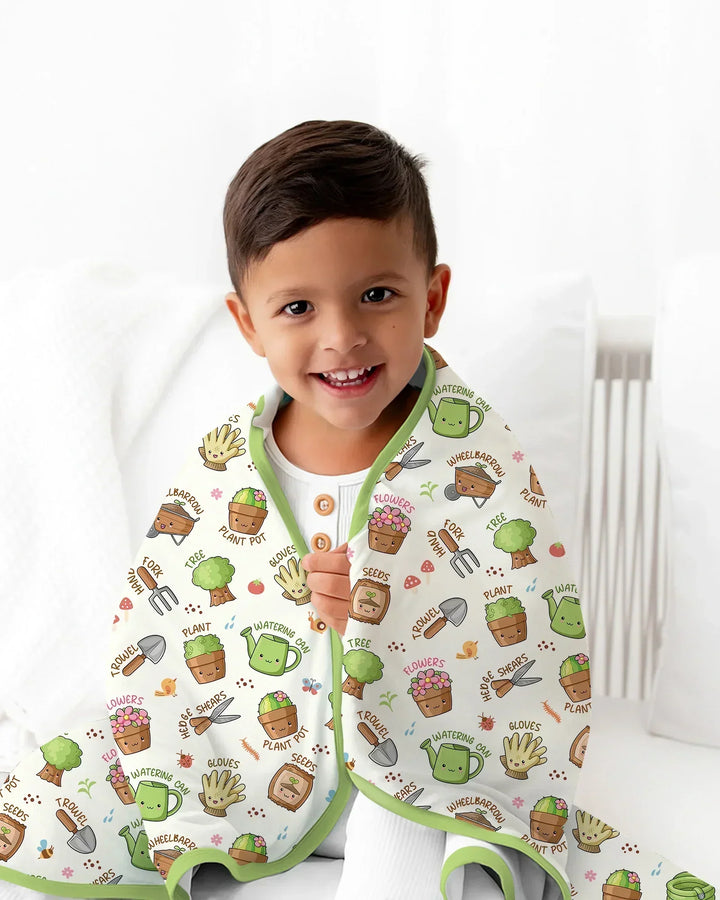 Kawaii Garden Crew Bamboo Blanket