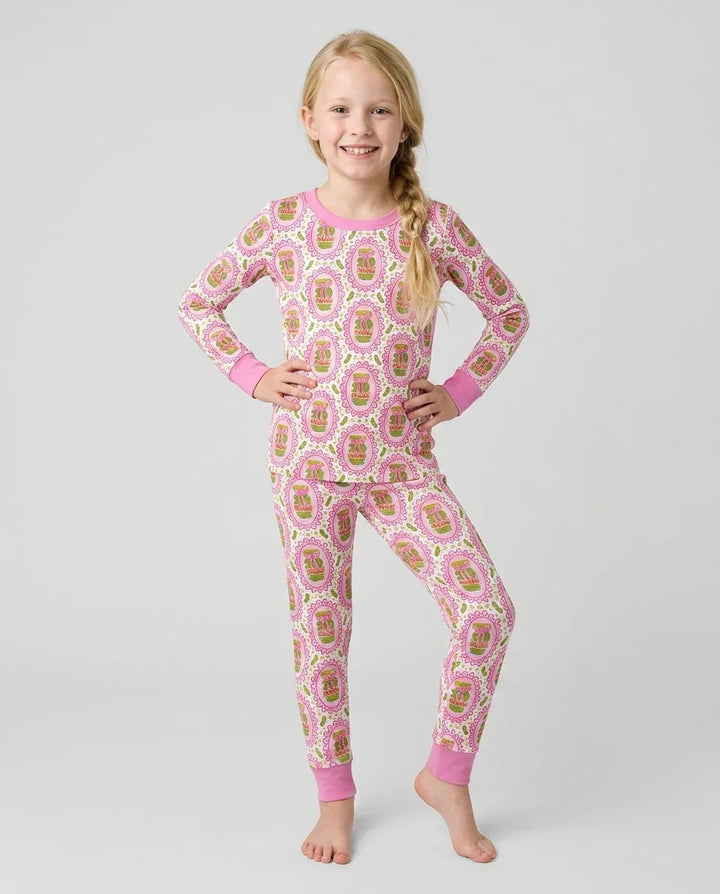 Zweiteiliges Langarm-Pyjama-Set mit Sommerfrüchten