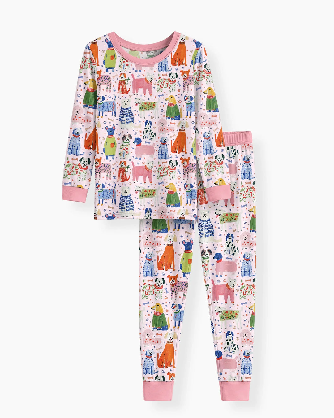 Whimsical Puppy Bamboo Two Piece Long Sleeve Pajama Set