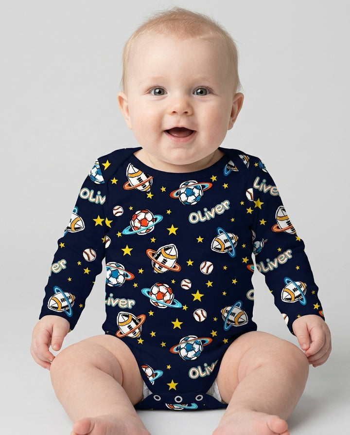 Custom Name Space Sport Bamboo Bodysuit