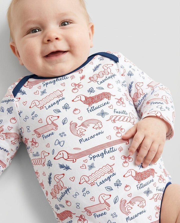 Funny Dachshund Pasta Pups Bamboo Bodysuit