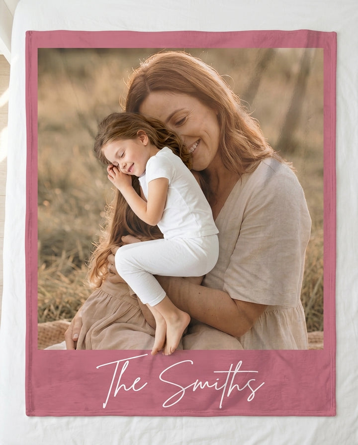 Custom Photo Collage Family Bamboo Blanket