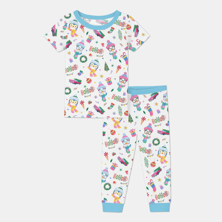 Bright Christmas Bamboo Two Piece Short Sleeve Pajama Set
