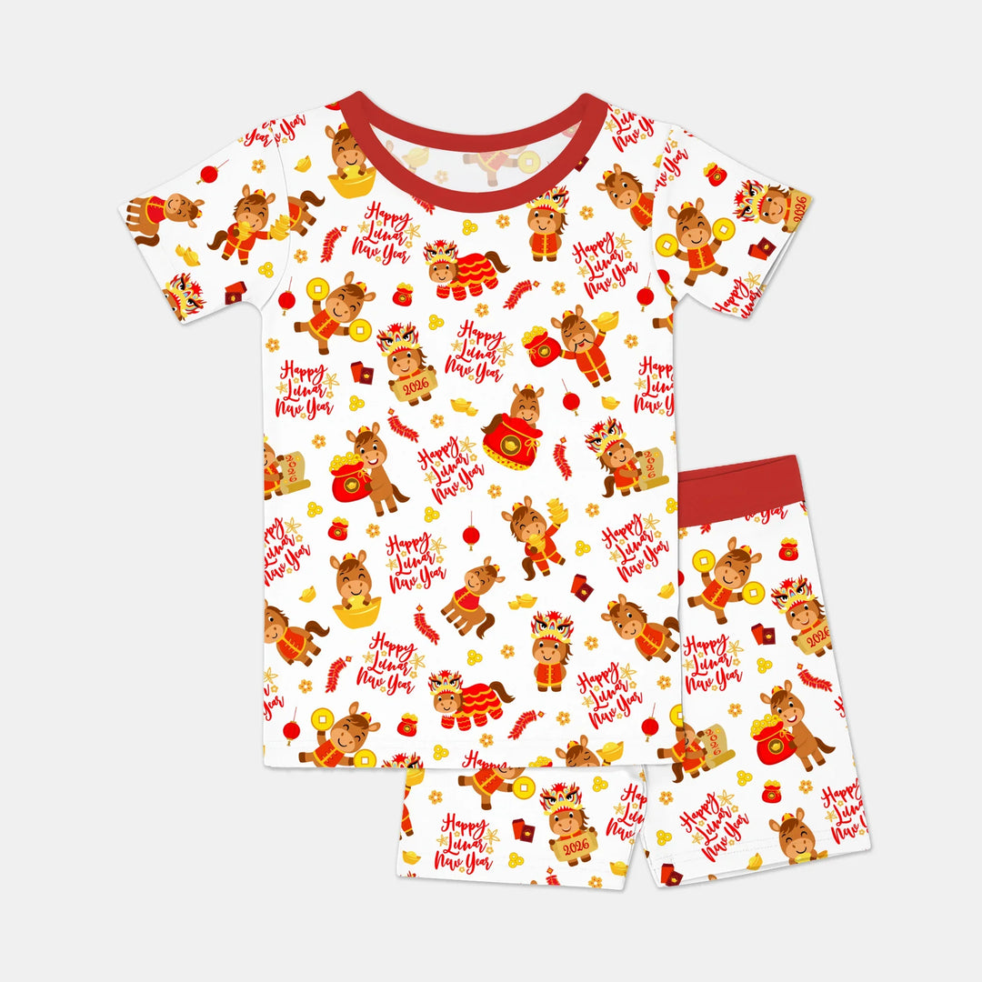 Template Zweiteiliges Pyjama-Set mit kurzen Ärmeln und Shorts