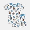 Template Zweiteiliges Pyjama-Set mit kurzen Ärmeln und Shorts