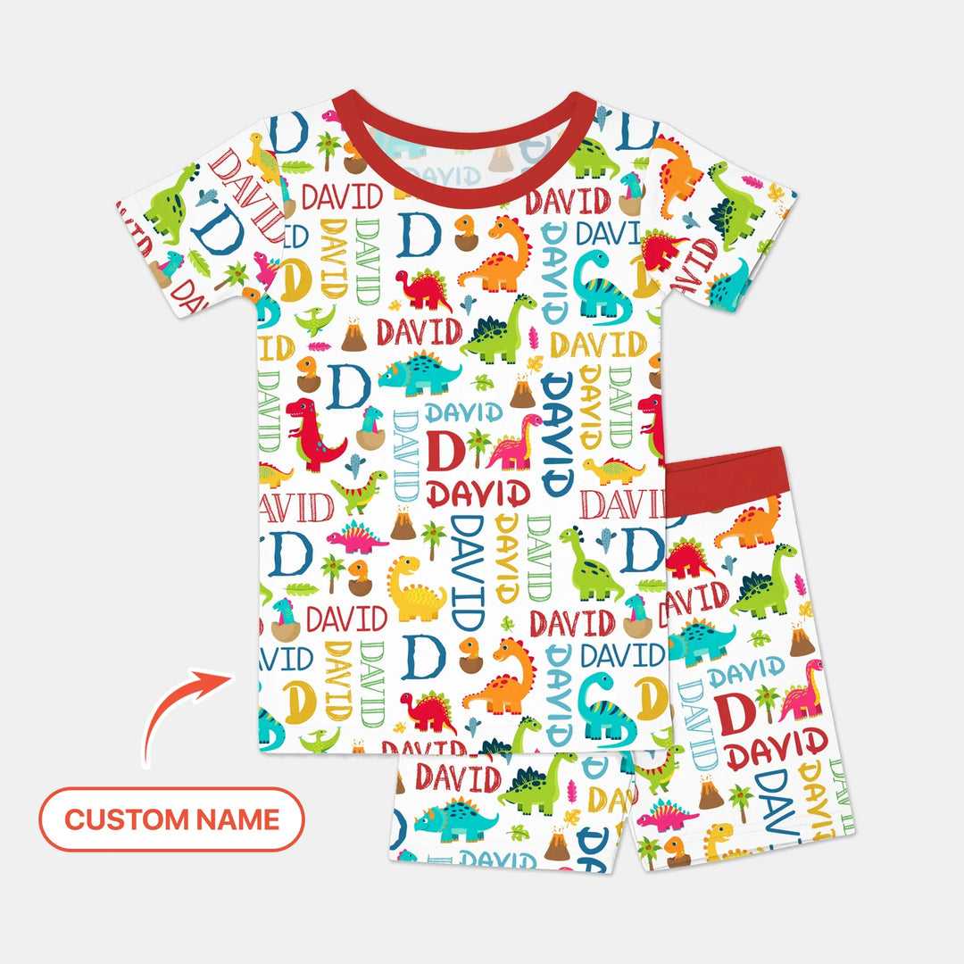 Zweiteiliges Pyjama-Set mit kurzen Ärmeln und Shorts im Sommer-Design