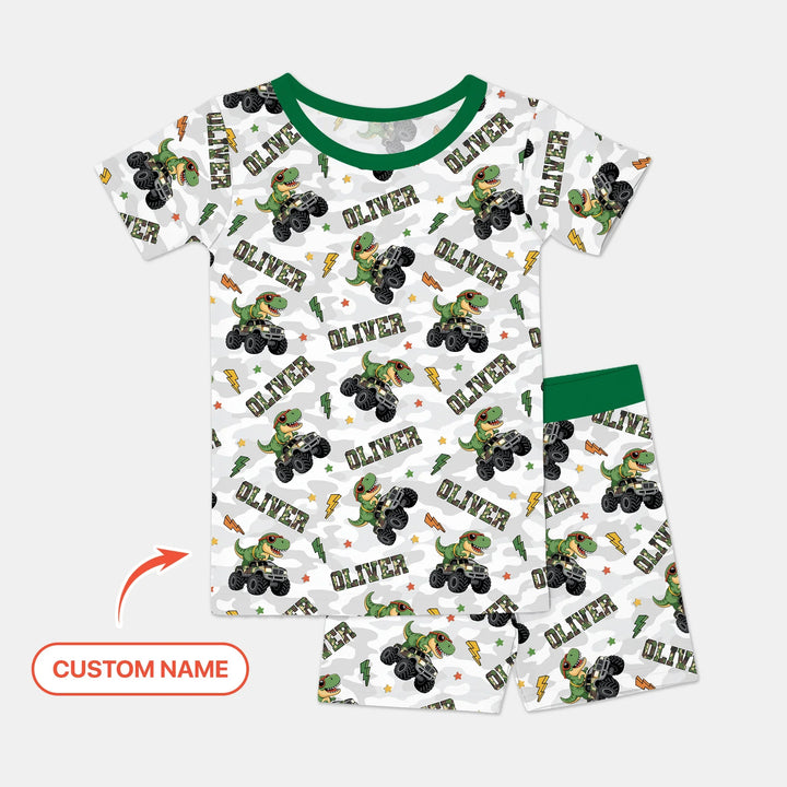 Zweiteiliges Pyjama-Set mit kurzen Ärmeln und Shorts im Sommer-Design