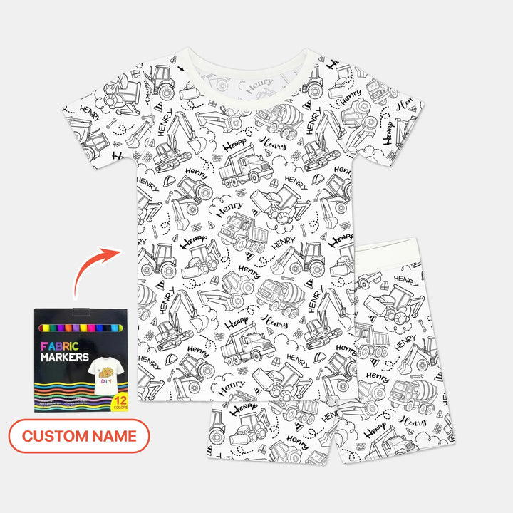 Zweiteiliges Pyjama-Set mit kurzen Ärmeln und Shorts im Sommer-Design