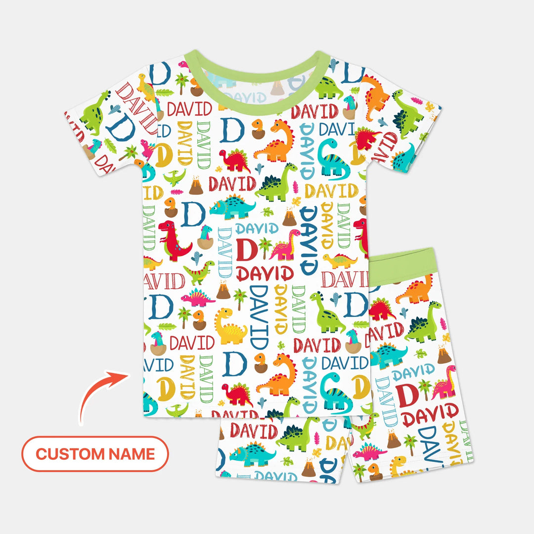 Zweiteiliges Pyjama-Set mit kurzen Ärmeln und Shorts im Sommer-Design