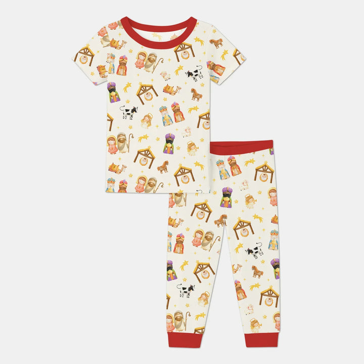 Away In A Manger Bamboo Two Piece Short Sleeve Pajama Set