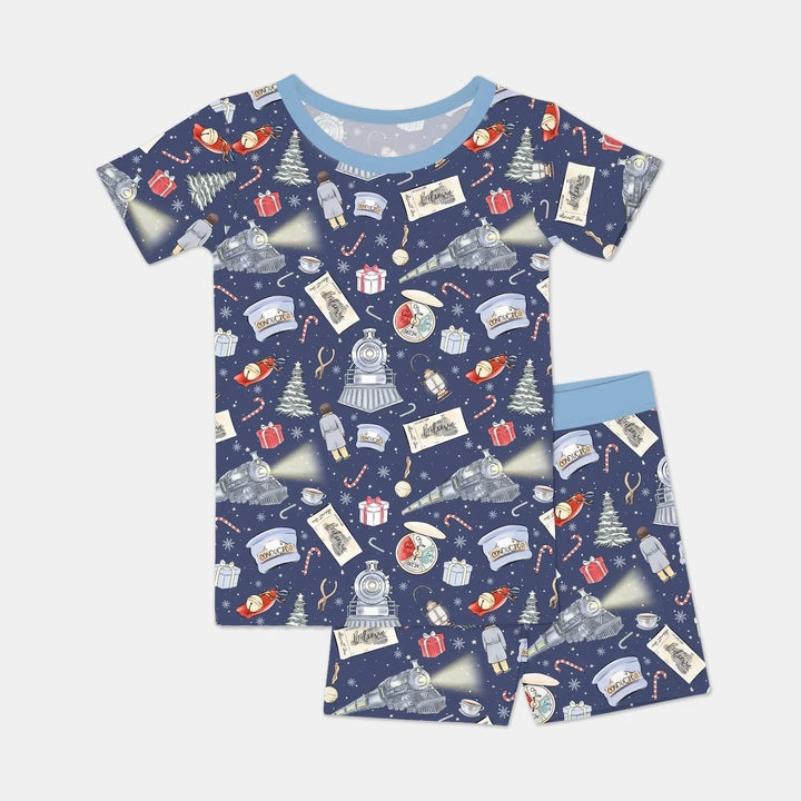 Zweiteiliges Pyjama-Set mit kurzen Ärmeln und Shorts im Sommer-Design