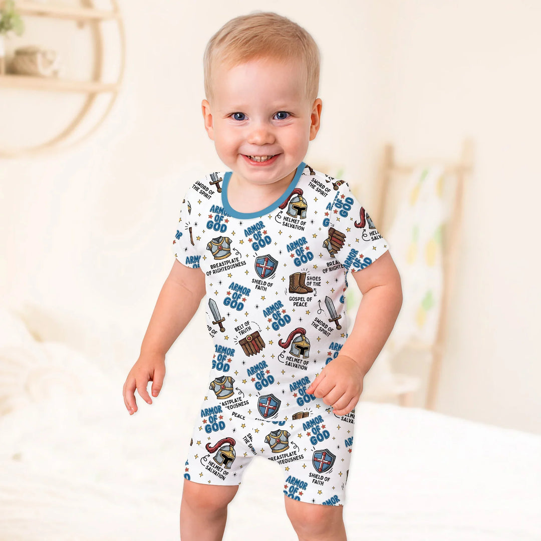 Template Zweiteiliges Pyjama-Set mit kurzen Ärmeln und Shorts