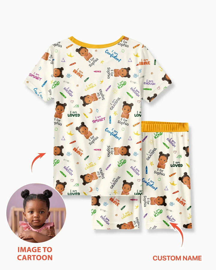 Zweiteiliges Pyjama-Set mit kurzen Ärmeln und Shorts im Sommer-Design