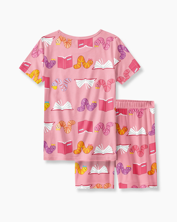 Schlafanzug-Set zweiteilig, kurze Ärmel, kurze Hose, Bambus