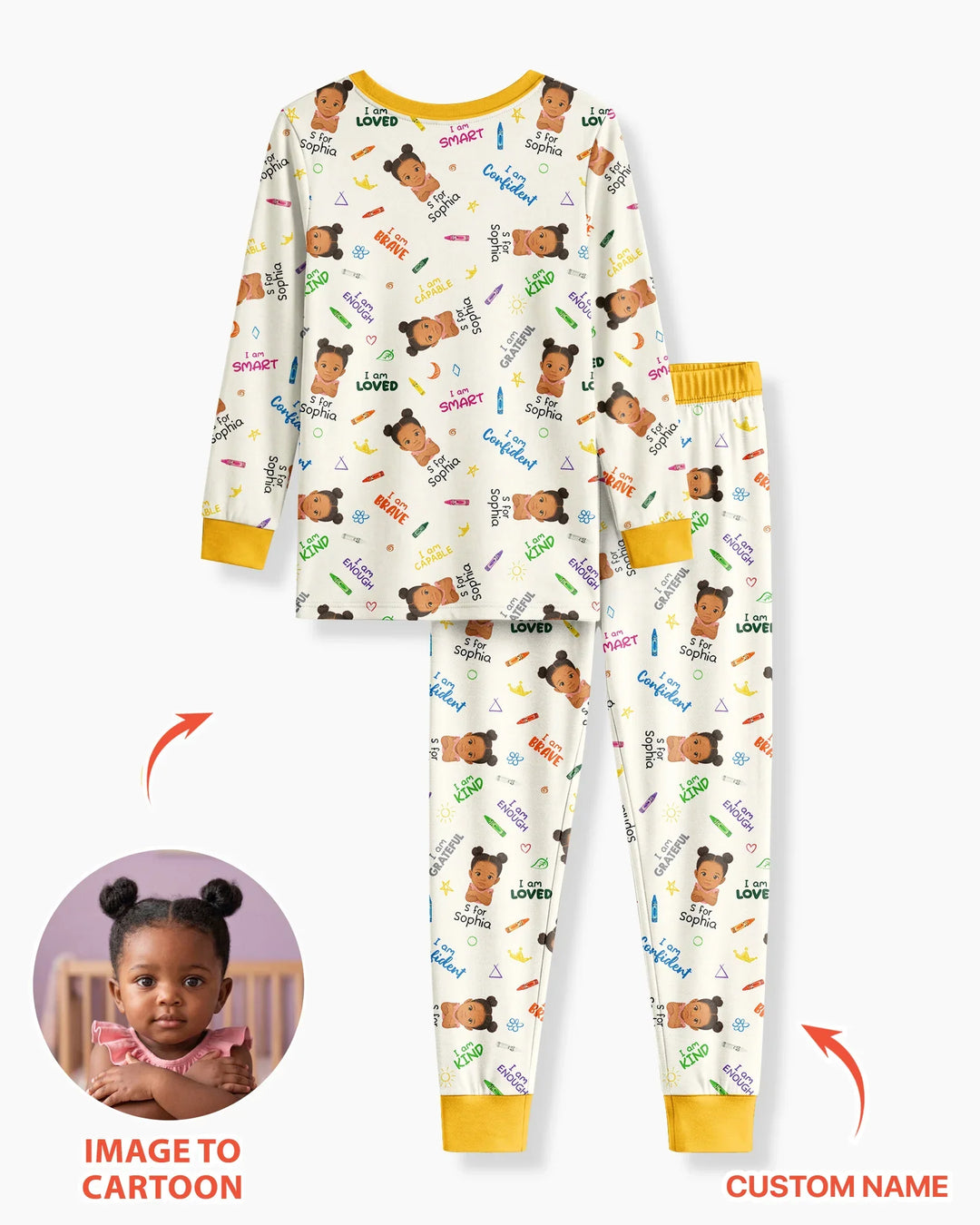 Zweiteiliges Langarm-Pyjama-Set mit Sommerfrüchten