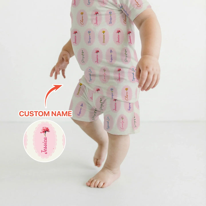 Zweiteiliges Pyjama-Set mit kurzen Ärmeln und Shorts im Sommer-Design