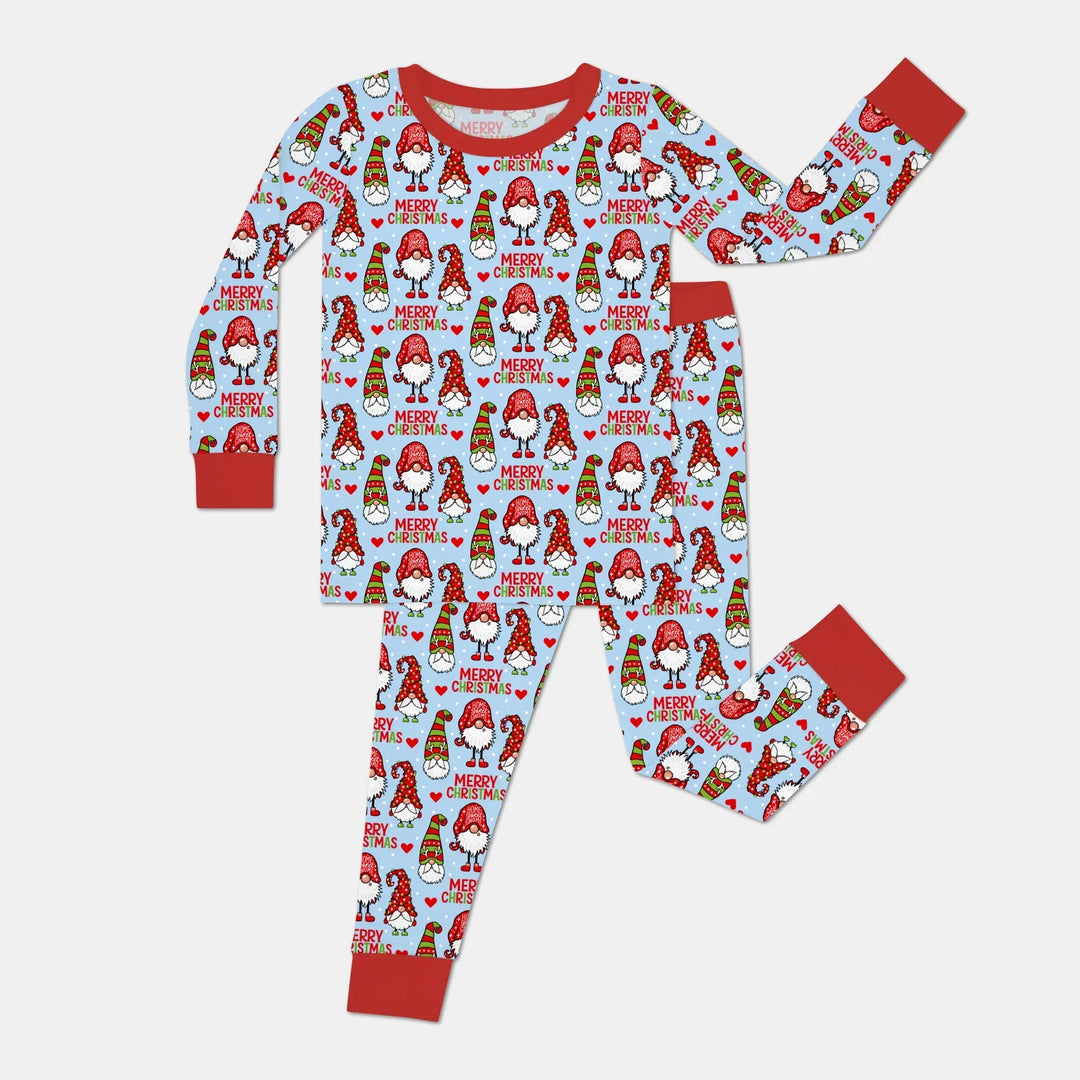 Gnomie Christmas Bamboo Two Piece Long Sleeve Pajama Set