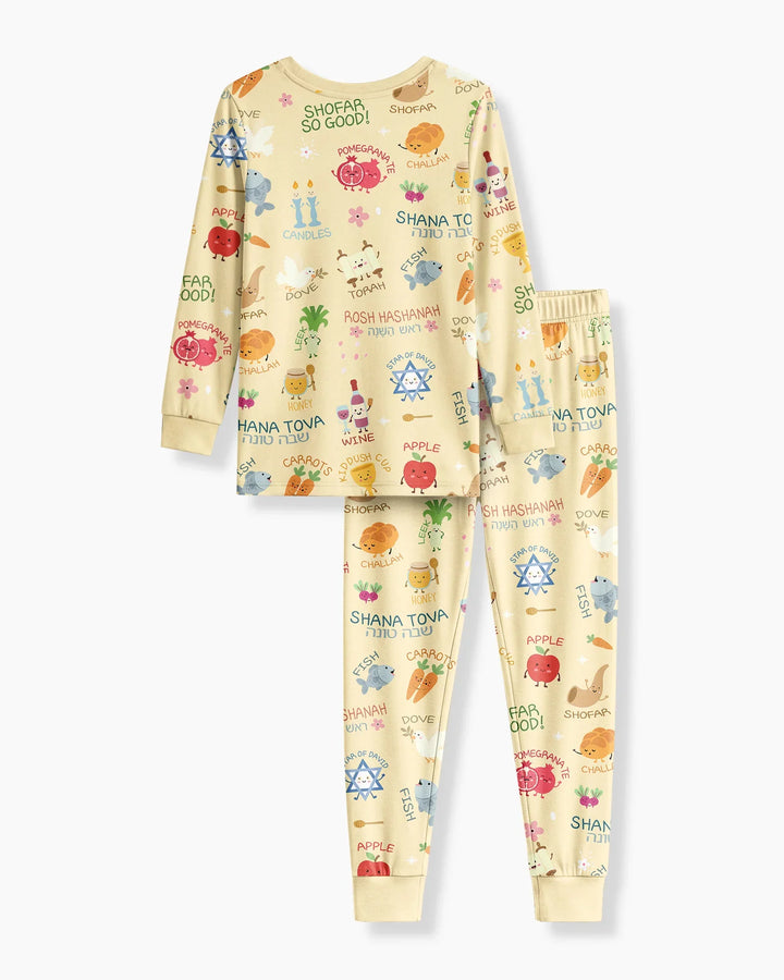 Zweiteiliges Langarm-Pyjama-Set mit Sommerfrüchten