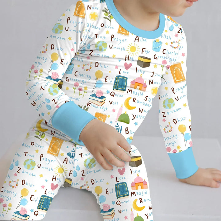 Zweiteiliges Langarm-Pyjama-Set mit Sommerfrüchten