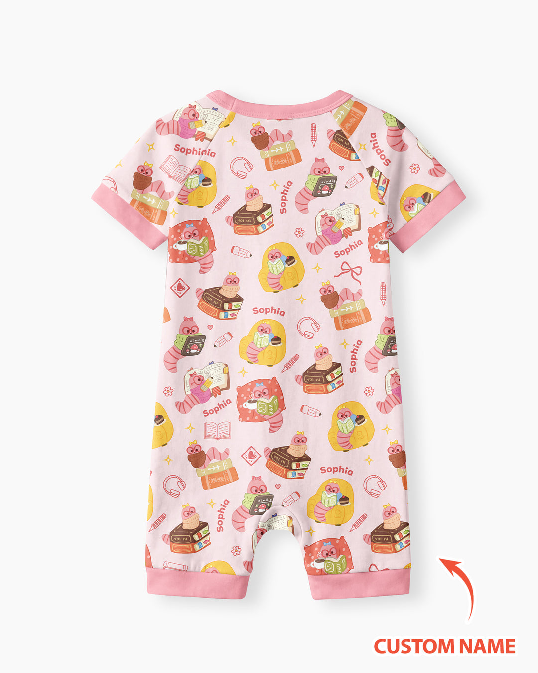 Little Book Worm Family Matching Bamboo Shorty Zippy