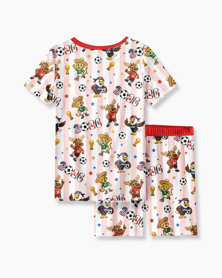 Schlafanzug-Set zweiteilig, kurze Ärmel, kurze Hose, Bambus