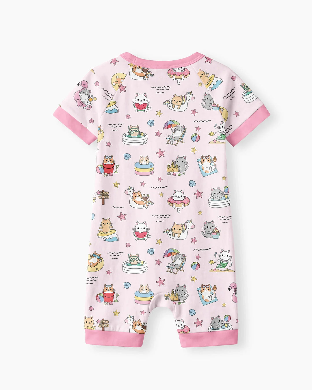 Kawaii Cats Summer Vacation Bamboo Shorty Zippy