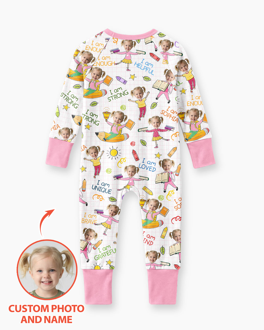 Gerippte Babykleidung mit individuellem Foto - Weich &amp; Skizzenhaft
