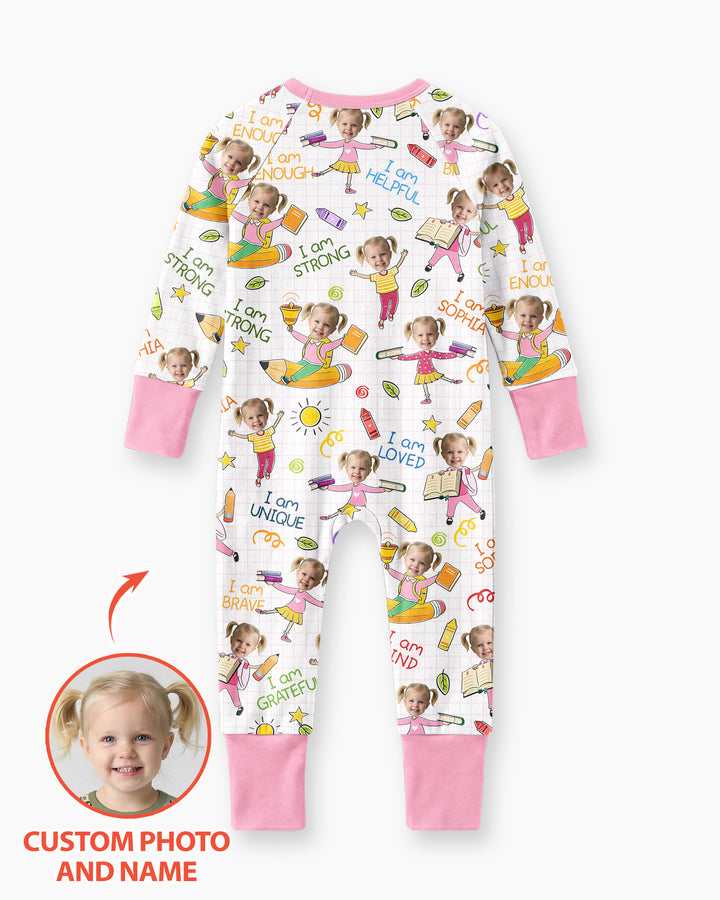 Gerippte Babykleidung mit individuellem Foto - Weich &amp; Skizzenhaft