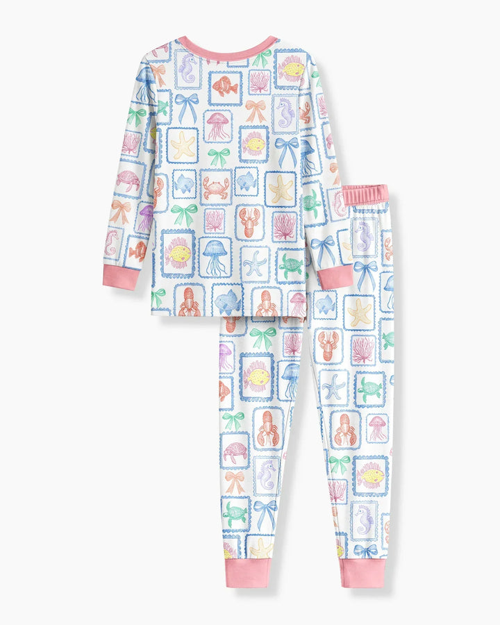 Zweiteiliges Langarm-Pyjama-Set mit Sommerfrüchten