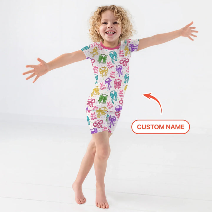 Zweiteiliges Pyjama-Set mit kurzen Ärmeln und Shorts im Sommer-Design